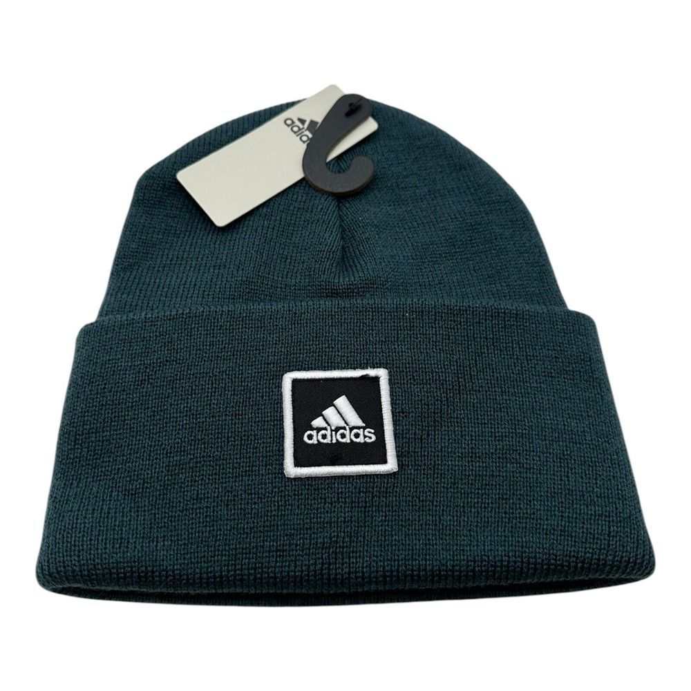 Adidas Men's Wide Cuff Folded Knit Beanie Hat Arctic Night Blue One Size‎ NWT